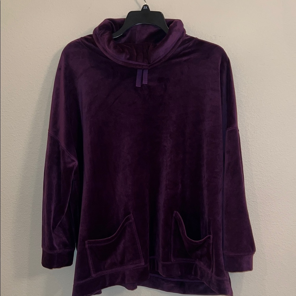 Westbound Women's Deep Purple Velvet Cowl Neck Sweater